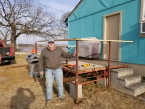 Mike Schulte installing hand rail